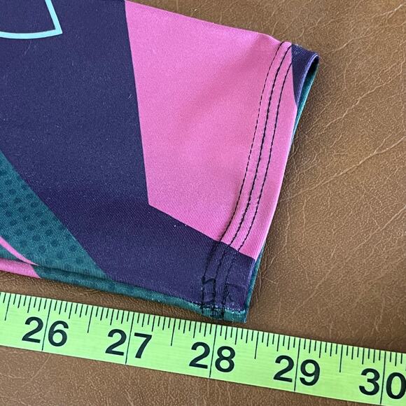 Bombsheller Multicolor Leggings 28" Inseam Purple Green Yoga Running Size Medium - Picture 13 of 13